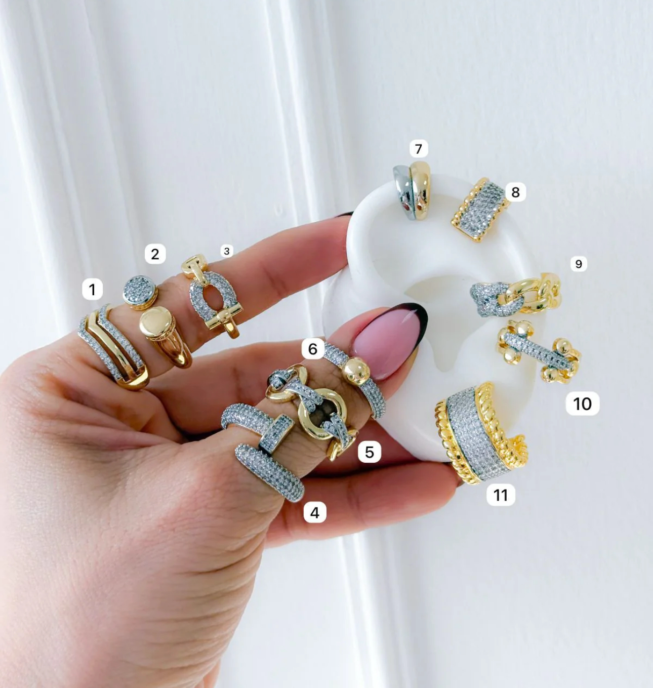 Anillos, Arete y Earcuff Hudson