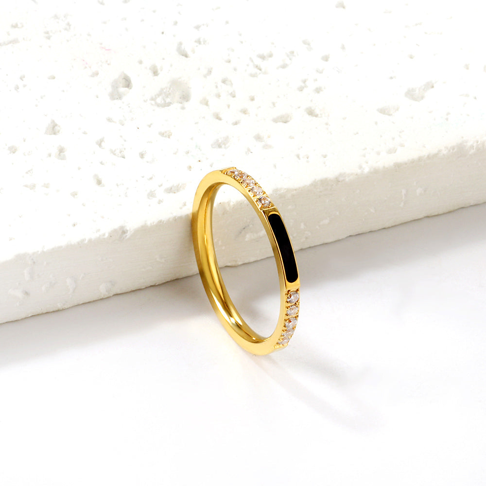 Onyx & Crystal Minimalist Band