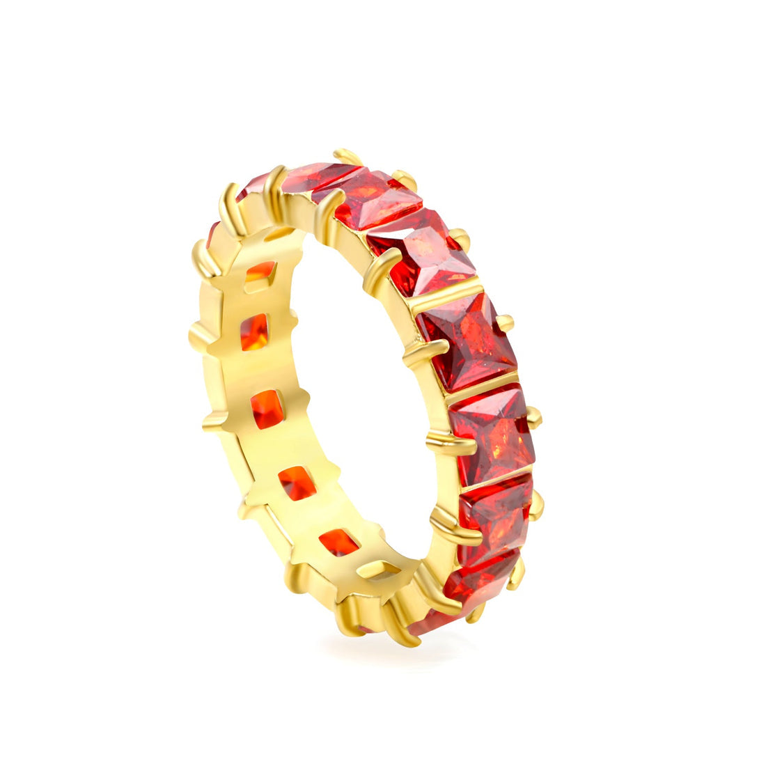 Ruby Princess Cut Eternity Band