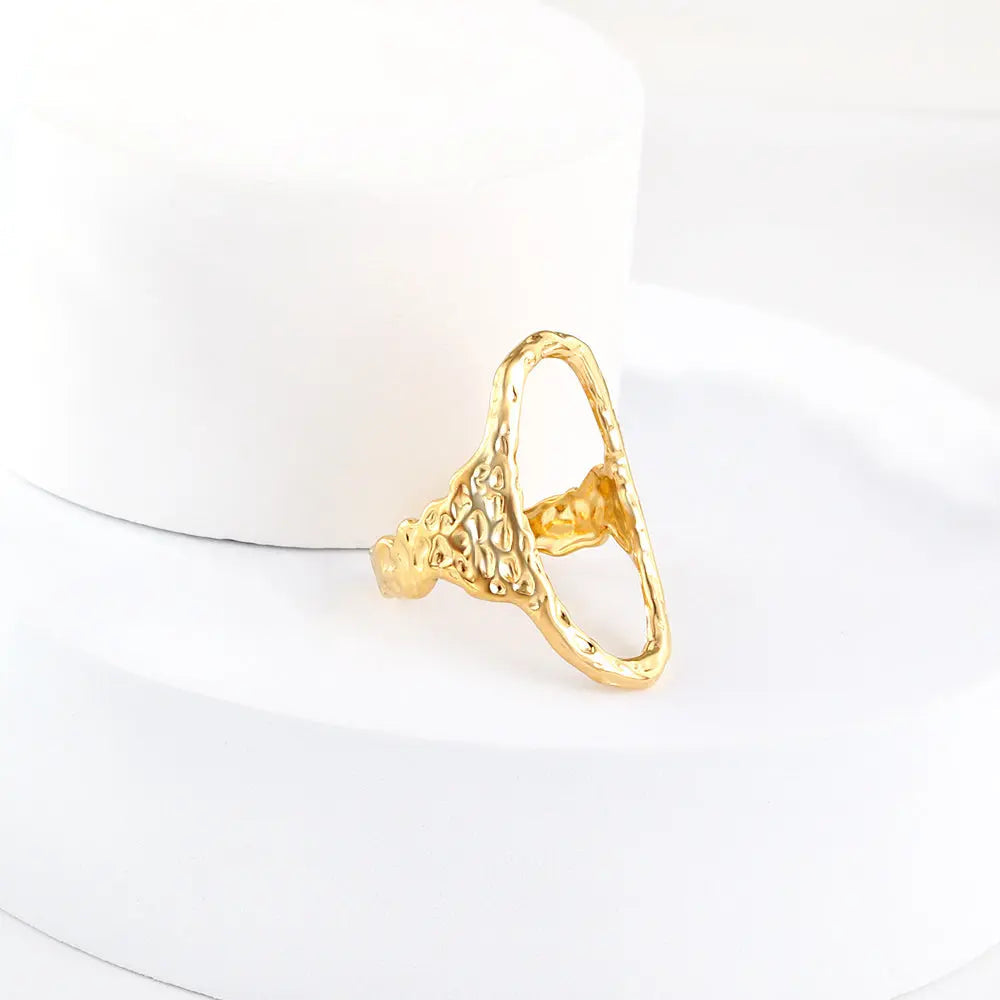 Hammered Open Oval Ring