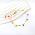 Rainbow Aura Crystal Anklet