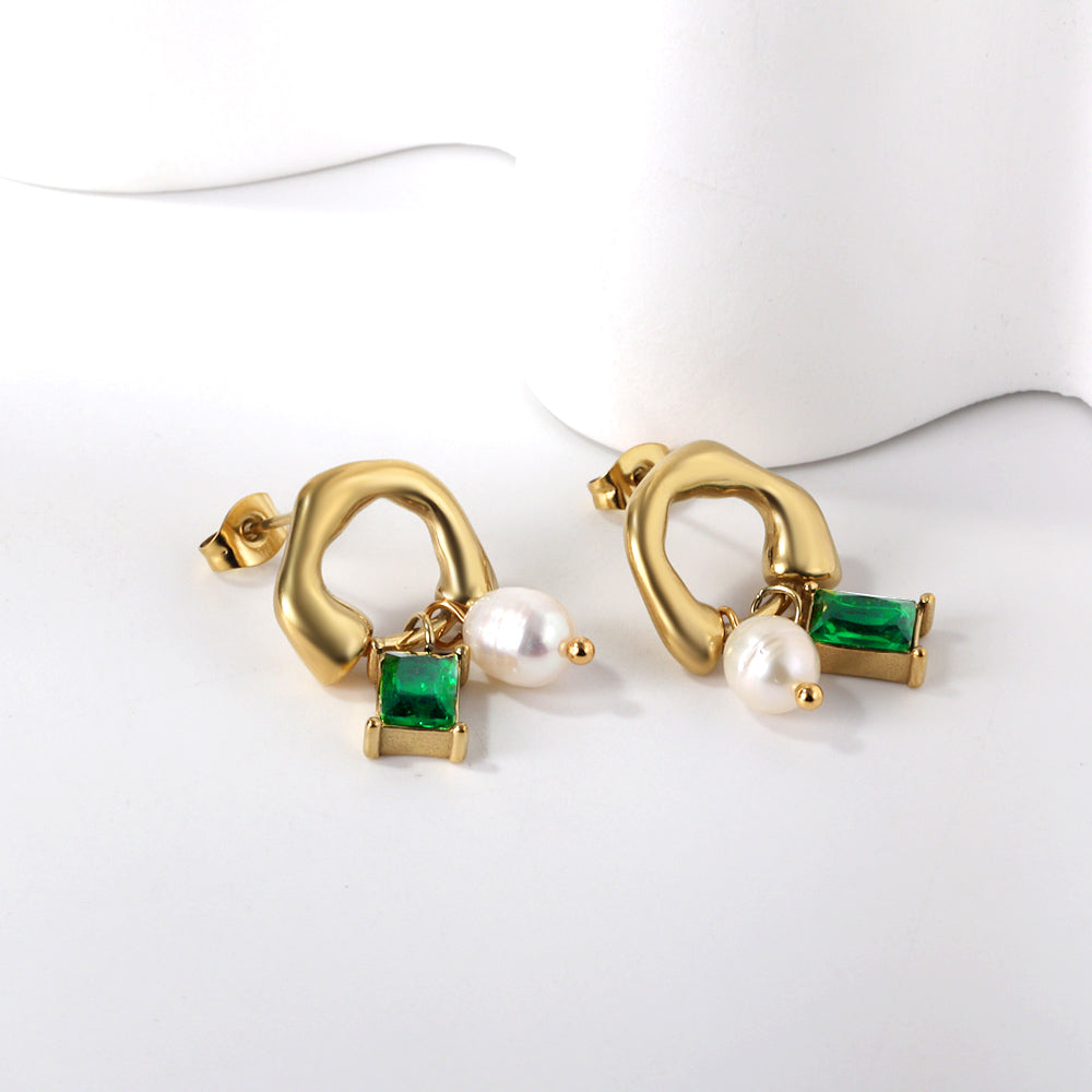 Isla Emerald & Pearl Earrings