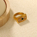 Emerald Evil Eye Signet Ring